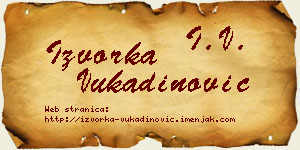 Izvorka Vukadinović vizit kartica